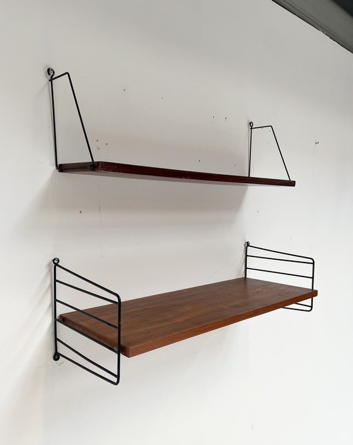 String Design 6-Piece Wall Rack Brown, 1960S