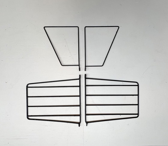 Image 1 of String Design 6-Piece Wall Rack Brown, 1960S