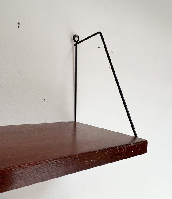 Image 1 of String Design 6-Piece Wall Rack Brown, 1960S