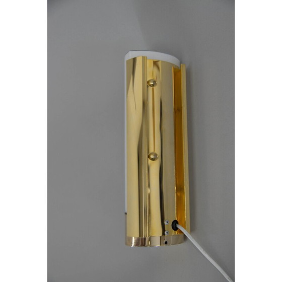 Image 1 of Applique en laiton et verre opalin pour Glashutte Limburg, 1970