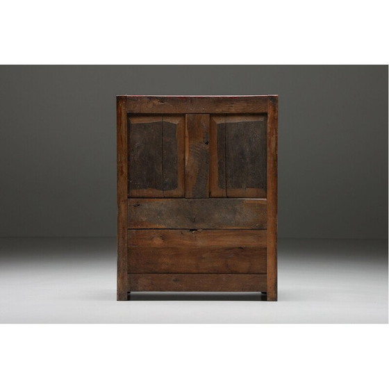 Image 1 of Banc vintage à haut dossier en bois Wabi-Sabi Pray, 1880s