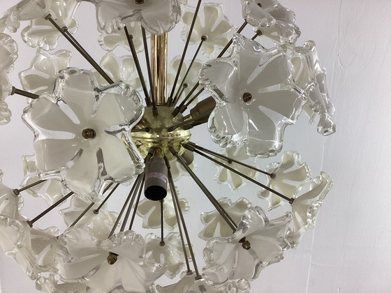 Image 1 of 2 Grandes Lampes Sputnik Seventies à fleurs