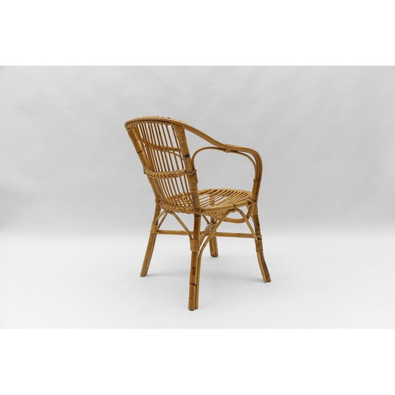 Image 1 of Ensemble de 4 fauteuils en rotin vintage, Italie 1960
