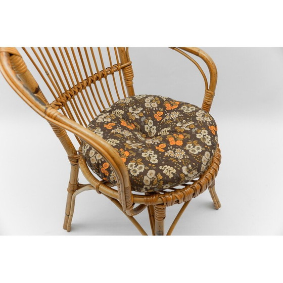 Image 1 of Ensemble de 4 fauteuils en rotin vintage, Italie 1960