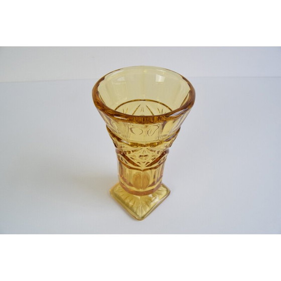 Image 1 of Vase Vintage Art Deco en verre ambré, 1940