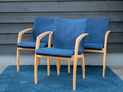 3x Leolux Camarilla Chair Blue