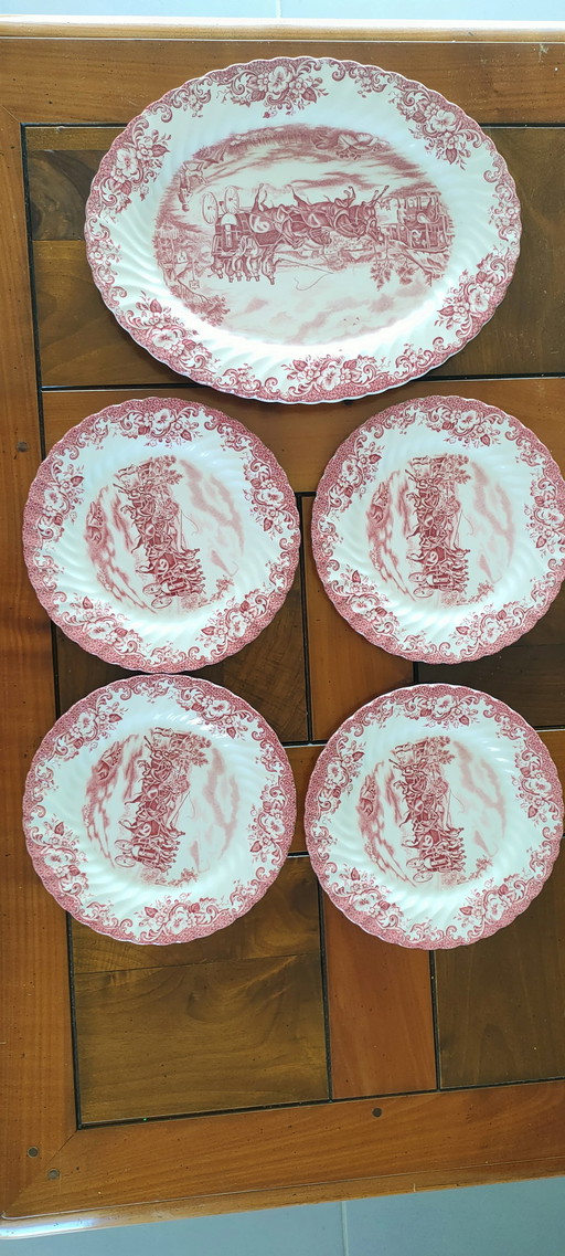 Lot Assiettes Et Plat De Service Johnson Bros