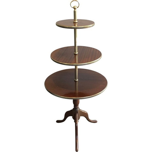 Table vintage à trois plateaux, France 1940