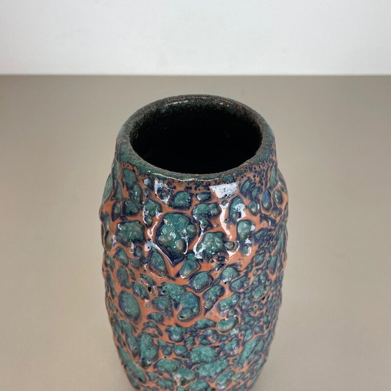 Image 1 of Vase vintage en lave grasse multicolore par Scheurich, Allemagne 1970