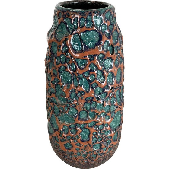 Image 1 of Vase vintage en lave grasse multicolore par Scheurich, Allemagne 1970