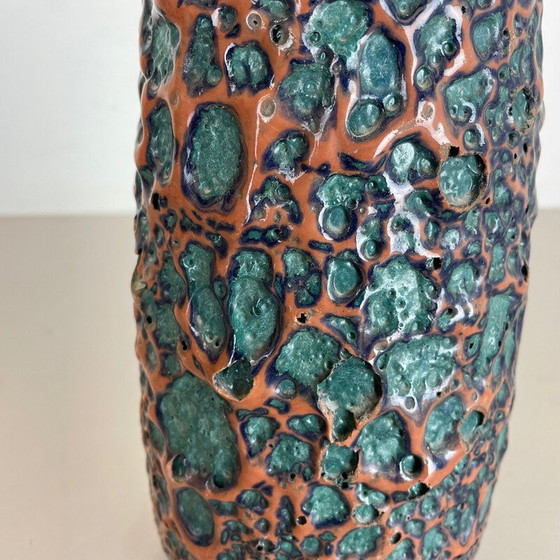 Image 1 of Vase vintage en lave grasse multicolore par Scheurich, Allemagne 1970