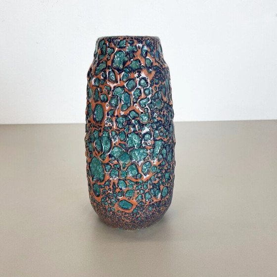 Image 1 of Vase vintage en lave grasse multicolore par Scheurich, Allemagne 1970
