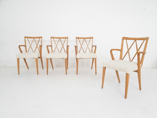 Ensemble de quatre chaises de salle à manger "Poly- Z" par A. A Patijn, Pays-Bas, années 1950