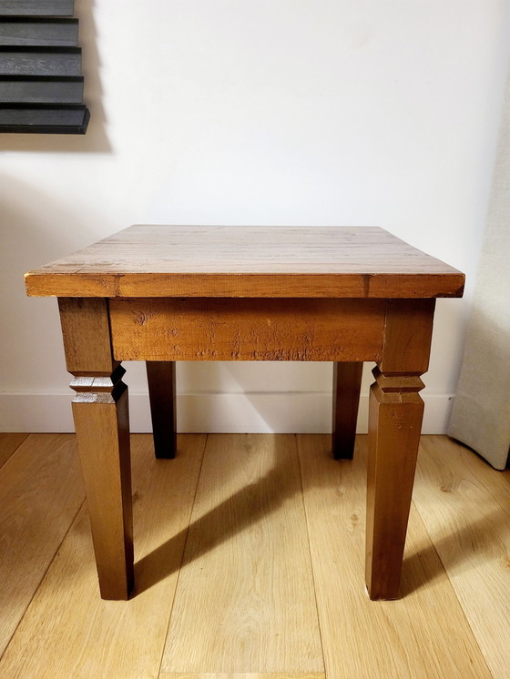 Image 1 of Table d'appoint ou table à plantes en bois massif Country Style, Brutalist