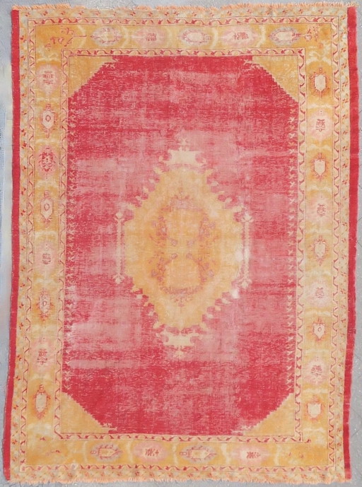 Ancien tapis Oushak surdimensionné de 424 cm x 311 cm, 1890-1910