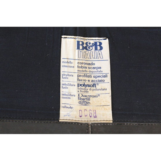 Image 1 of Canapé en cuir vintage, modèle "Coronado", par Afra et Tobia Scarpa pour B.B, Italie 1960