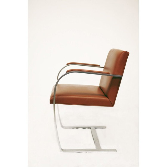 Image 1 of Fauteuil vintage de Mies van der Rohe Brno pour Knoll en cuir marron