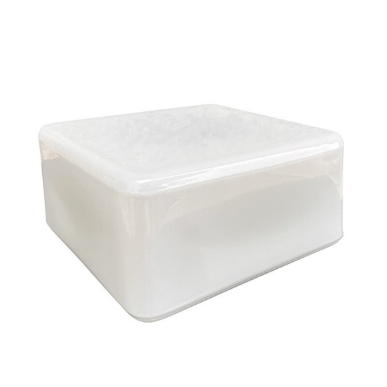 Image 1 of Plafonnier vintage carré en verre blanc pour Rudolf Zimmermann, Bamberg, Allemagne 1980