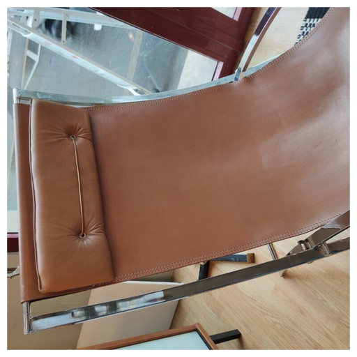 Fauteuil pliant vintage Luisa en métal chromé par Marcello Cuneo, 1970