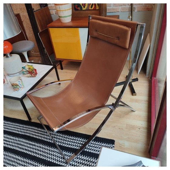 Image 1 of Fauteuil pliant vintage Luisa en métal chromé par Marcello Cuneo, 1970