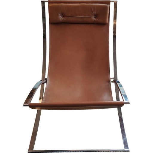 Fauteuil pliant vintage Luisa en métal chromé par Marcello Cuneo, 1970