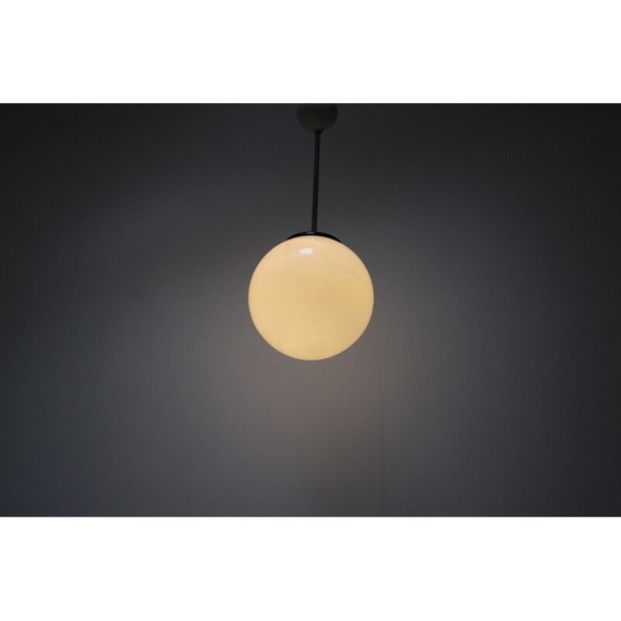 Image 1 of Lustre vintage en bakélite et verre, Tchécoslovaquie, 1950