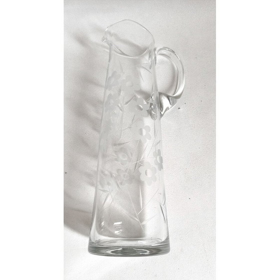 Image 1 of Pichet vintage en cristal ciselé, 1950