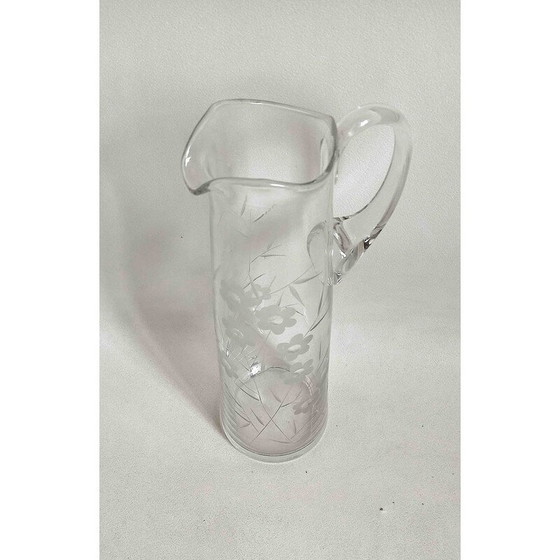 Image 1 of Pichet vintage en cristal ciselé, 1950