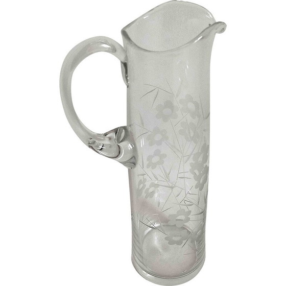 Image 1 of Pichet vintage en cristal ciselé, 1950