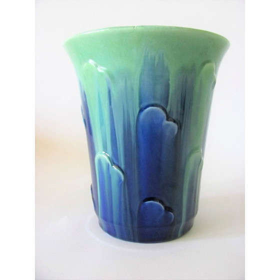 Image 1 of Vase vintage Art déco tchécoslovaque par Keramo Horní Bříza