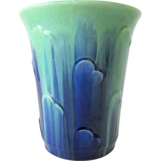 Image 1 of Vase vintage Art déco tchécoslovaque par Keramo Horní Bříza