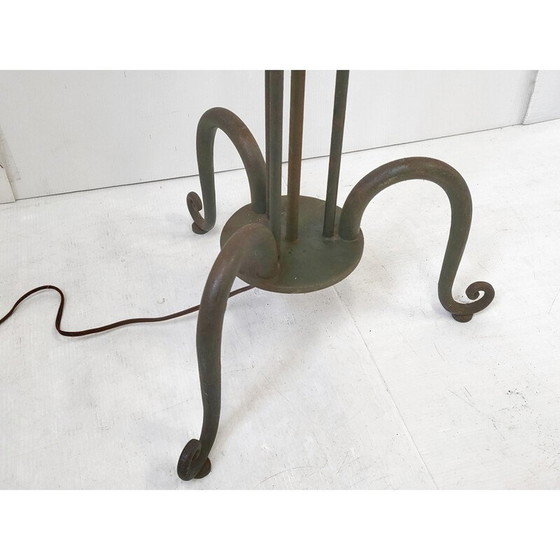 Image 1 of Lampadaire vintage en acier et bois, 1940
