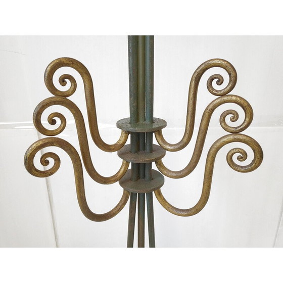 Image 1 of Lampadaire vintage en acier et bois, 1940