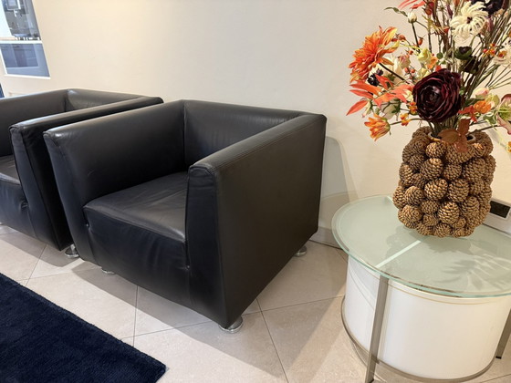 Image 1 of 2X Fauteuil Gelderland 4800 | Cuir Machucado Noir