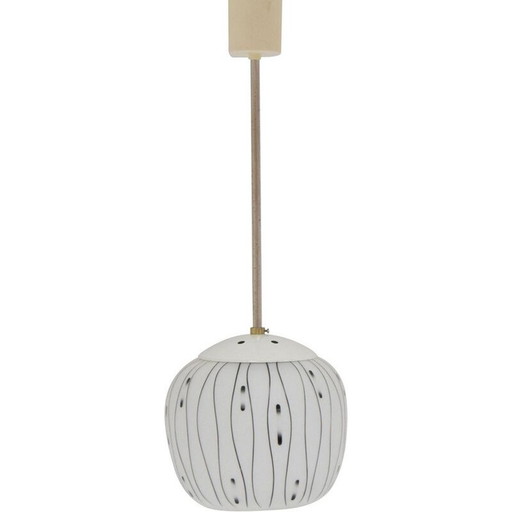 Suspension vintage en verre et métal, Tchécoslovaquie 1960