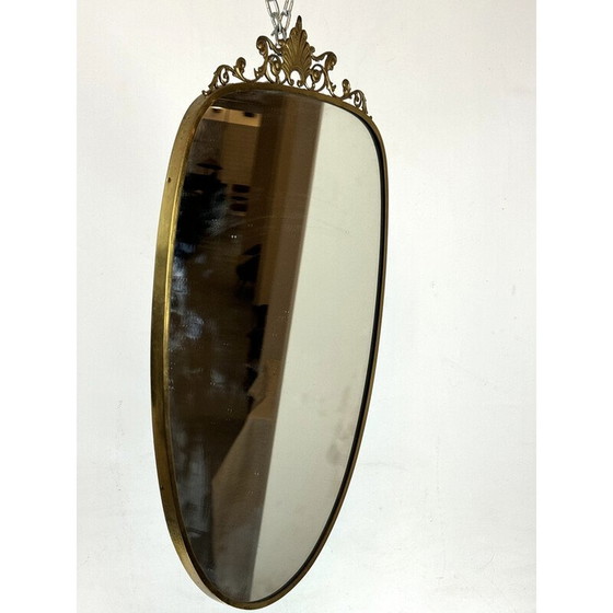 Image 1 of Miroir vintage avec cadre en laiton, Italie 1950