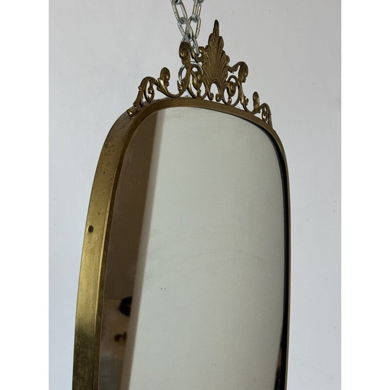 Image 1 of Miroir vintage avec cadre en laiton, Italie 1950