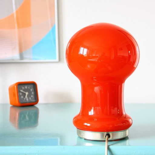 Lampe de bureau vintage en verre opale par Ivan Jakse, Tchécoslovaquie