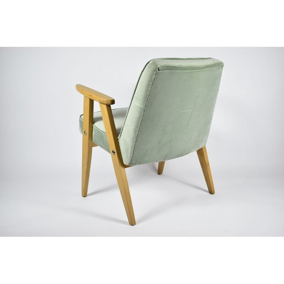 Image 1 of Fauteuil 366 en velours menthe vintage de J. Chierowski 1962