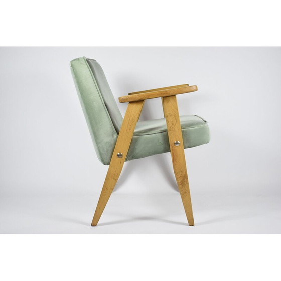 Image 1 of Fauteuil 366 en velours menthe vintage de J. Chierowski 1962