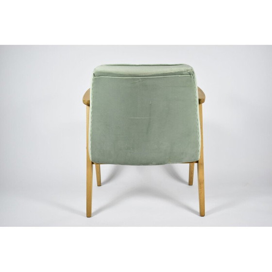 Image 1 of Fauteuil 366 en velours menthe vintage de J. Chierowski 1962