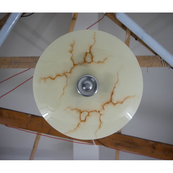 Image 1 of Lampe suspendue vintage en verre et métal poli pour Napako, 1960