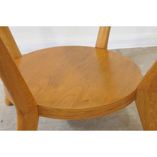 Table basse vintage en chêne émaillé par Kropacek et Kozelka, Tchécoslovaquie 1944