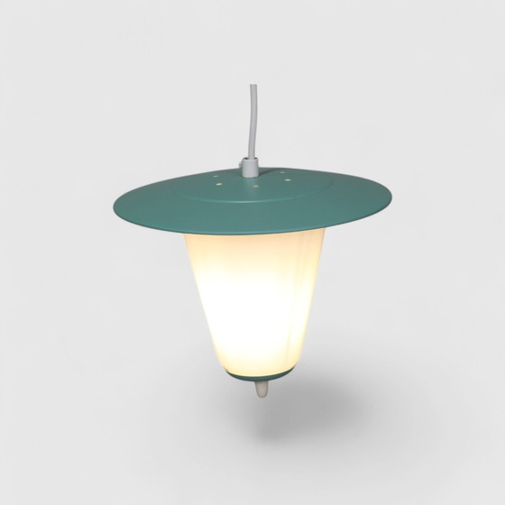 Image 1 of Lampe vintage, lampe suspendue - vert menthe, style années 1950