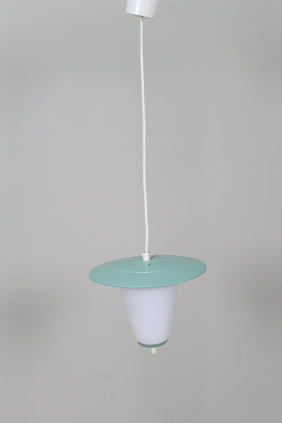 Image 1 of Lampe vintage, lampe suspendue - vert menthe, style années 1950