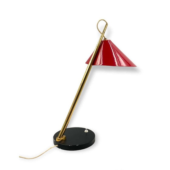 Image 1 of Lampe de table rouge du Mid Century, Italie années 1960