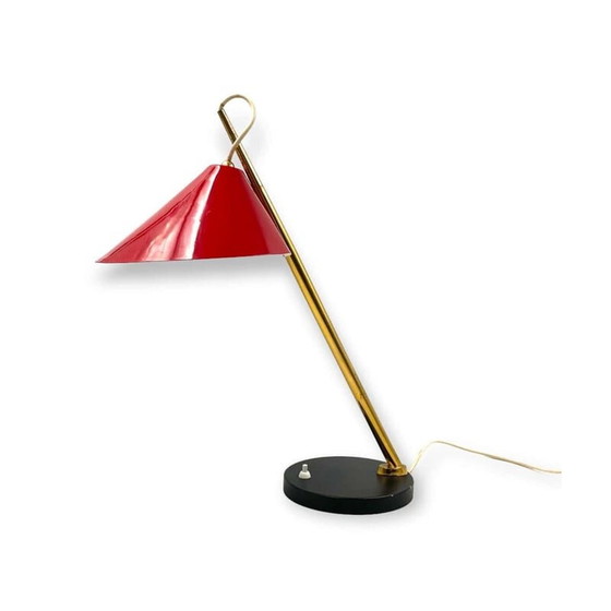 Image 1 of Lampe de table rouge du Mid Century, Italie années 1960