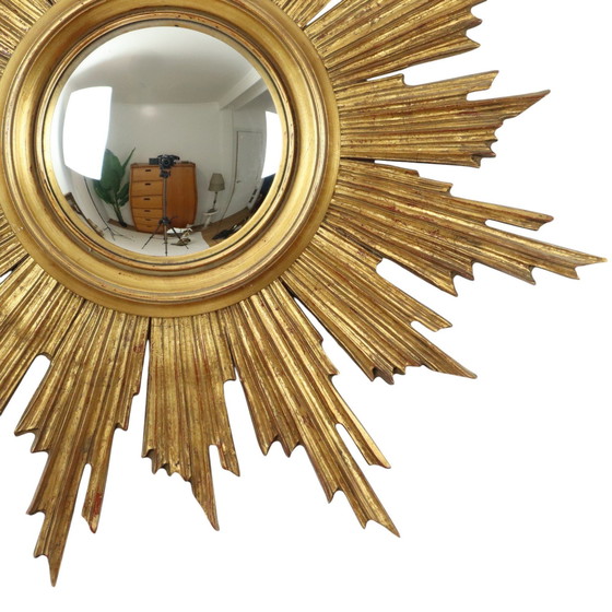 Image 1 of Miroir solaire Sunburst Deknudt en feuille d'or