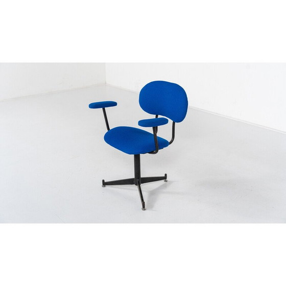 Image 1 of Fauteuil de bureau vintage bleu pivotant