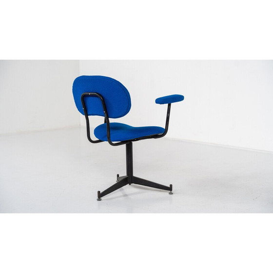 Image 1 of Fauteuil de bureau vintage bleu pivotant
